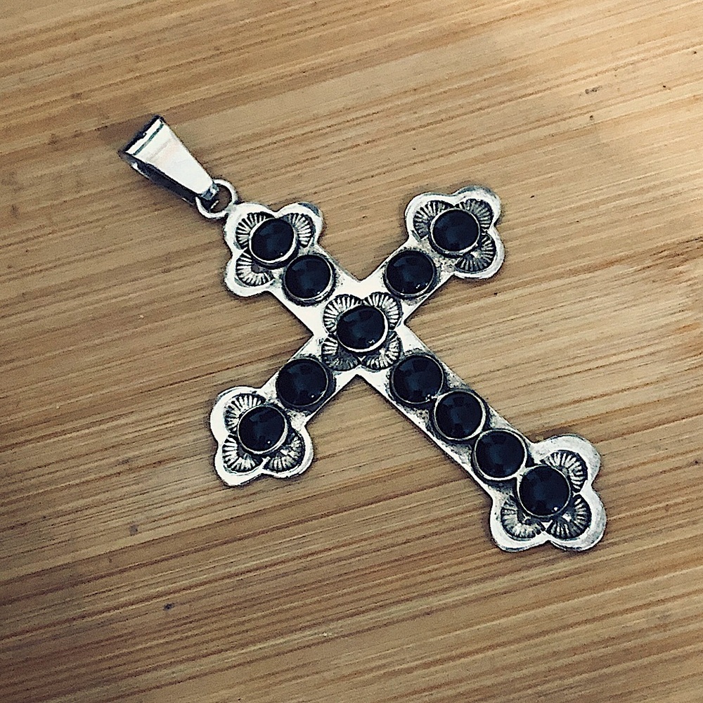 $78  Designer Sterling Silver Estate Cross  Marked SG60MEXICO